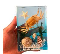 FHUILIJH Granchio tassidermico in Resina - Modello educativo Esemplare Incorporato di Granchio - per apparecchiature per esperimenti biologici,Clear,14cm