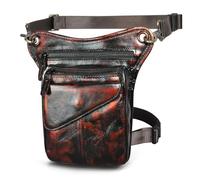 FHUILIJH Medievale retrò Cintura Satchel - Vera Pelle Bovina Gamba Bag - per Escursionismo Borsa da Viaggio, Halloween Dress Up,A12,22cm