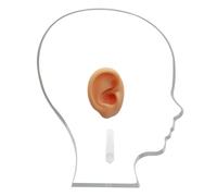 FHUILIJH Modello dell'orecchio in Silicone Piastra acrilica Espositore dell'orecchio della Testa Umana Modello Flessibile Morbido Pratica di,Flesh a