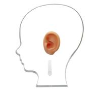FHUILIJH Modello dell'orecchio in Silicone Piastra acrilica Espositore dell'orecchio della Testa Umana Modello Flessibile Morbido Pratica di,Flesh b