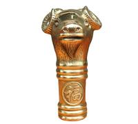 FHUILIJH Ottone Testa di Pecora a Forma di Manico in Ottone - Sheep Head Walking Stick - Cinese Vecchio Fatto a Mano Intagliato Bastone Testa Decor,Ottone,10cm