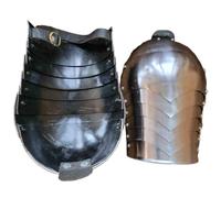 FHUILIJH Protezioni per Le Spalle in Metallo Medievale - Armatura indossabile per la Piastra della Spalla del Cavaliere - per Il Cosplay Medievale di Halloween,Nero,30cm