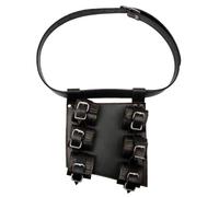 FHUILIJH Regolabile Rinascimento Cavaliere Mercenario Spada Fondina Medievale in Ecopelle Cintura Spada Rana per Halloween Vichingo Guerriero Costume,Nero,20cm