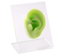 FHUILIJH Simulazione Silicone Tridimensionale Falso Orecchio Modello Gioielli Display Auricolare Piercing Pratica Modello,Green b,6cm
