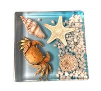 FHUILIJH Stella Marina Rossa Granchio esemplari Resina Mestieri - educativo Incorporato Esemplare scrivania fermacarte - per l'insegnamento Biologico,Clear,9cm