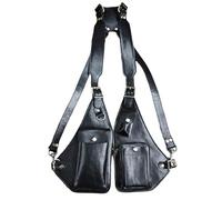 FHUILIJH Top Layer Cowhide Vintage Bag - Vintage Strap Underarm Satchel - Borsa Nascosta sotto Le ascelle - per Viaggi escursionistici,Nero,60cm