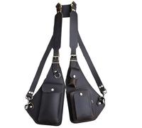 FHUILIJH Top Layer Cowhide Vintage Bag - Vintage Strap Underarm Satchel - Borsa Nascosta sotto Le ascelle - per Viaggi escursionistici,Grigio,60cm