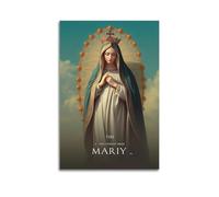 fhujgg Poster religioso con testo a forma di corona, mantello verde e blu, stampa artistica da parete su tela, per soggiorno, camera da letto, 50 x 75 cm, senza cornice