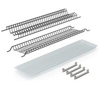 Fhuller Kit Scolapiatti 76 cm Zincato Grigio Argento da Incasso per Mobile Pensile cm. 80 completo di Vaschetta