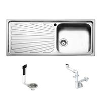 FHULLER Lavello Torino TO1161ILBC 116X50 1 Vasca DESTRA 45X40 e Gocciolatoio SINISTRO GRANDE 66 CM