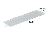 Fhuller Made in Italy Vaschetta Raccogligocce in Plastica Trasparente 38,8 cm per Scolapiatti da Incasso per Mobile Pensile cm. 45