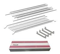 Fhuller Scolapiatti Incasso Filo Acciaio Inox (NO Cromato o Verniciato Grigio) Per PENSILE 50 INTERNO 46,4 Misura Scolapiatti 45,5-701/50XP1-1 Griglia Portapiatti+Bicchieri + 4 Staffe + Scatola