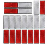 FHYT 20Pcs Catarifrangente Rettangolare, Adesivi Catarifrangenti, per Caravan, RV, Autocarro, Trattore, Rimorchio