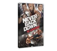 FHYTKC Poster su tela con scritta "Never Back Down No Surrender", decorazione per camera da letto, ufficio, stanza, regalo, 20 x 30 cm