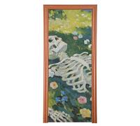 Fiaba Bianco Scheletro copertura della porta di vetro 35x79 In felice estate banner Decorazione del partito e forniture per la casa M