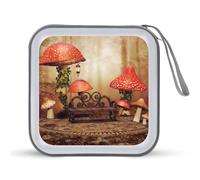 Fiaba paesaggio autunnale lampada a fungo divertente custodia per CD organizzatore 40 capacità DVD collezione borsa portafoglio libro per auto casa viaggio