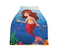 Fiaba Sirena Passeggino Tettoia Copri Seggiolino Copertura Infermieristica Auto per Bambini per L'Allattamento Al Seno Morbido Traspirante Elastica Tettuccio