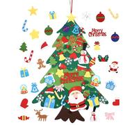 Fiabgum Albero Di Natale In Feltro, 42 PCS Albero Di Natale In Feltro Per Bambini, Alberos Natales Montessori per Bambini con Ornamenti Staccabili, Per da Parete, Porte, Ufficio, Aula