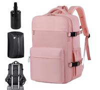 Fiabhras Zaino da Viaggio Slypack Under Seat con Sistema di Compressione Sottovuoto Integrato, Conforme agli Standard del Bagaglio a Mano delle Compagnie Aeree (Rosa (Con pompa a vuoto))