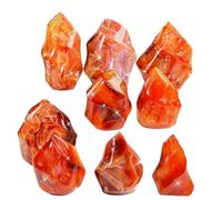 Fiaccola in cristallo di corniola - Agata rossa naturale intagliata a fiamma, perfetta per decorare la casa e collezionisti, 150-200 g