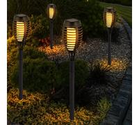 Fiaccola Solare Lampada per Esterni Giardino LED Effetto Fuoco Chiodi Patio 4x
