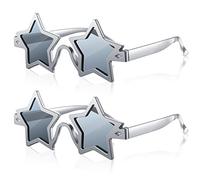 Fiada 2 Pezzi Occhiali da Sole a Forma di Stella Occhiali di Pentagramma Occhiali da Sole di Novità per Travestimenti Occhiali Divertenti per Festa di Natale da Adulti Bambini