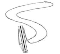 Fiada Collana di Respiro Consapevole Anti Ansia per Esercizi di Respirazione Profonda - Portatile in Acciaio Inossidabile per Uomo Donna - Meditazione Relax, Argento