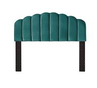 FIAHNG Ball & Cast Tufted Velvet Upholstered Headboard Channel, Queen Full Size Bed Adjusted Height 42-50 inch, Teal