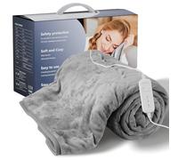 FIAHNG Coperte Elettriche-Coperta Termica Matrimoniale 130 x 180 Cm Coperta Riscaldante Elettrica Matrimoniale Timer 1-10h,Regolazione Della Temperatura A 9 Velocità La Termocoperta Elettrica