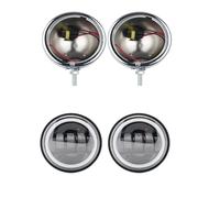 Fiakaon Anabbaglianti 4,5" 4-1/2" 4,5 Zoll LED-Nebellicht Motorrad für Motor-LED-Scheinwerfer mit Schale aus 4,5-Zoll-Halterung Nebellicht Luci per motociclette(Dark Grey)