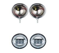 Fiakaon Anabbaglianti 4,5" 4-1/2" 4,5 Zoll LED-Nebellicht Motorrad für Motor-LED-Scheinwerfer mit Schale aus 4,5-Zoll-Halterung Nebellicht Luci per motociclette(Ivory)