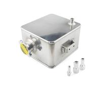 Fiakaon Serbatoio Coolant Overflow Serbatoio Espansione dell'Acqua Collettore in Lega Lucidata 2 Litri E Tappo Serbatoio COLLETTORE dell'Acqua Kit Serbatoio Troppo Pieno Liquido(Silver)