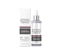 Fiala di riesfoliazione - Tonico esfoliante delicato per il viso, formula idratante con scrub viso di riso bianco e nero per schiarire la pelle per tutti i tipi di pelle (1 pezzo nero)
