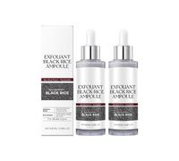 Fiala di riesfoliazione - Tonico esfoliante delicato per il viso, formula idratante con scrub viso di riso bianco e nero per schiarire la pelle per tutti i tipi di pelle (2 pcs nero)