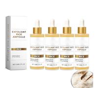 Fiala esfoliante di riso, Pore Repair Essence, pulizia profonda per dissolvenza punti neri, esfolia delicatamente la pelle morta, idratante di lunga durata per schiarire il tono della pelle (4 pezzi)