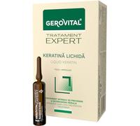 Fiale con Cheratina Liquida - Siero Intensivo Ristrutturante per Capelli Danneggiati, Secchi e Fini, Effetto Rinforzante e Protettivo, 10 x 10 ml Gerovital Tratament Expert