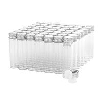 Fiale di Vetro da 20 ml con Tappi a Vite e Tappi di Plastica, Flacone del Campione di Liquido Piccolo Trasparente, Flacone a Prova di Perdite, 50 Pezzi