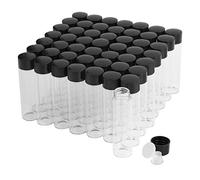 Fiale di Vetro Trasparente da 20 ml con Tappi a Vite e Tappi di Plastica, Flacone del Campione di Liquido Piccolo, Flacone a Prova di Perdite, 50 Pezzi