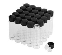 Fiale di Vetro Trasparente da 20 ml con Tappi a Vite e Tappi di Plastica, Flacone del Campione di Liquido Piccolo, Flacone a Prova di Perdite, 25 Pezzi