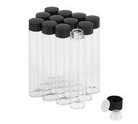 Fiale di Vetro Trasparente da 30 ml con Tappi a Vite e Tappi di Plastica, Flacone del Campione di Liquido Piccolo, Flacone a Prova di Perdite, 12 Pezzi