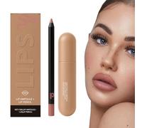 Fiale Labbra Colorate Con Matita Labbra Abbinata, Set Di Lucidalabbra E Matita Labbra, Set Di Rossetti Idratanti A Lunga Tenuta, A Prova Di Sbavature E A Lunga Tenuta (#05)