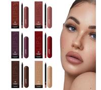 Fiale Labbra Colorate Con Matita Labbra Abbinata, Set Di Lucidalabbra E Matita Labbra, Set Di Rossetti Idratanti A Lunga Tenuta, A Prova Di Sbavature E A Lunga Tenuta (MIX)