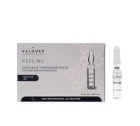 Fiale per peeling viso Valquer Laboratorios. Siero viso. Esfoliazione e riparazione di notte. Tutti i tipi di pelle. Con acido glicolico e Aha. Scrub Viso - 5 Unità X 2 Ml,