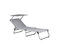 FIAM AMIGO LETTINO ALLUMINIO CON PARASOLE GRIGIO