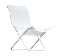 fiam Fiesta Tono su Tono Poltrona Sdraio Anatomica Regolabile Da Esterno - Telaio Alluminio Verniciato Bianco, Tela Texfil Bianco