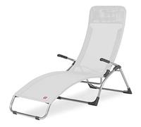 Fiam Samba - Poltrona Basculante Relax Da Esterno - Telaio Alluminio, Tela Texfil Bianco
