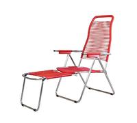 Fiam Spaghetti - Poltrona Relax Cordonata Da Esterno - Telaio Alluminio, PVC Rosso
