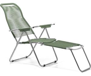 Fiam Spaghetti - Poltrona Relax Cordonata Da Esterno - Telaio Alluminio, PVC Sage Green