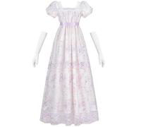 Fiamll Abito da donna in stile impero, con guanti, viola., M