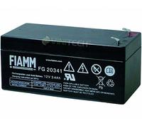FIAMM Batteria al piombo FG20341 12 V 3,4 Ah in tessuto non tessuto AGM FG 20341, batteria al piombo AGM Faston, 4,8 mm
